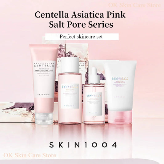 Korean Centella Pink Salt Pore Care Set Deep Cleansing, Soothing & Hydrating Skincare