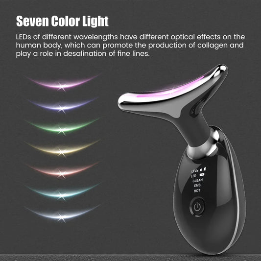 Face Neck Lift Beauty Device EMS Facial Massager LED Light