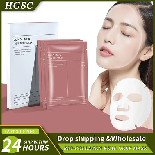 Bio Collagen Face Mask – Deep Hydration & Anti-Wrinkle Sheet Mask (1/5/10 PCS)
